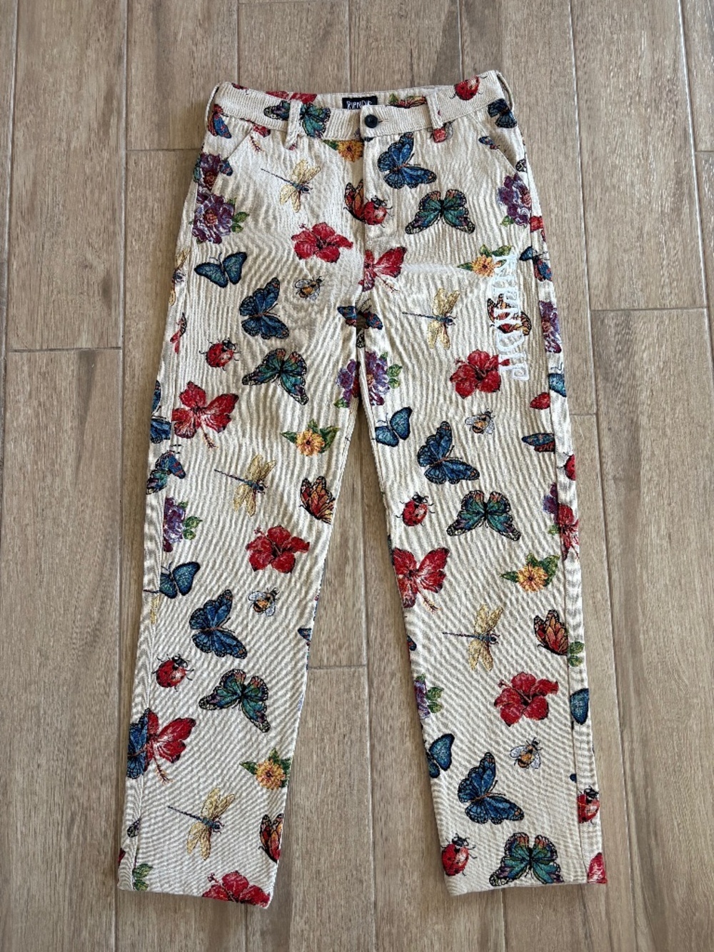 Ripndip Monarch Print Pants Size 30 Multi Color Butterfly Bugs Floral AOP Hippie
